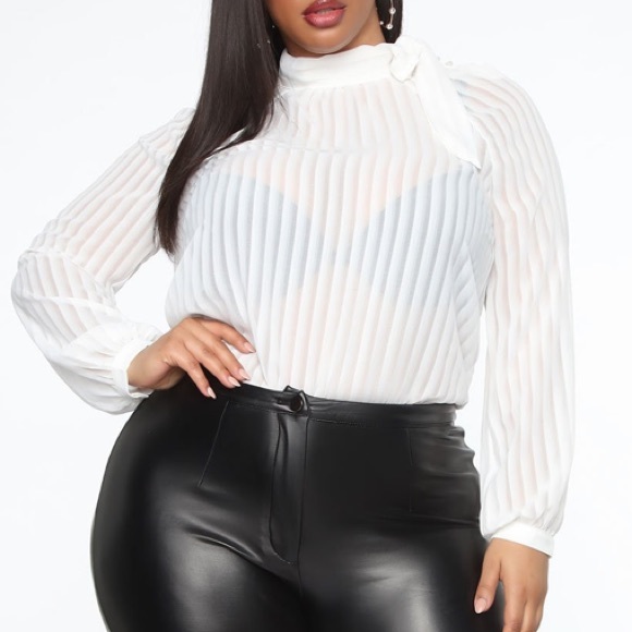 fashion nova white button up shirt